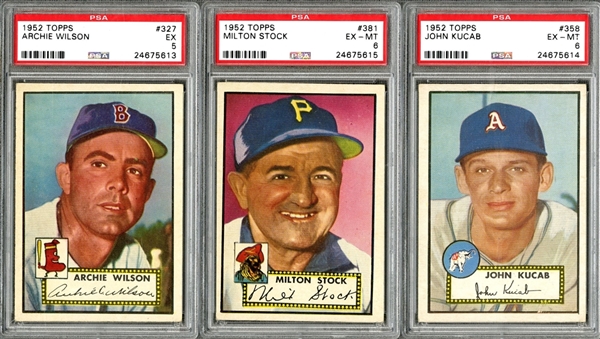 1952 Topps "High Numbers" PSA EX 5 and PSA EX-MT 6 Trio (3 Different) 